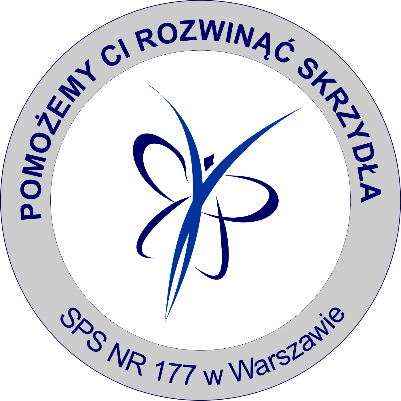 logo szkoły z motto - Pomożemy Ci rozwinąć skrzydła